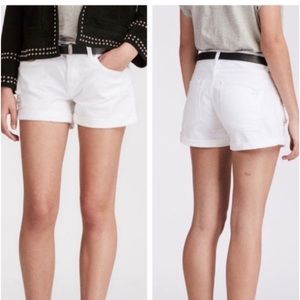 All Saints Pam Shorts White Distressed Size 28.